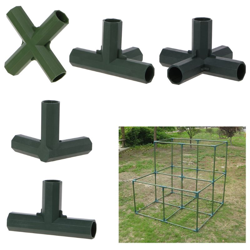 Plastic 16mm/0.63in Hose Connector Flat Right Angle 3/4/5 Ways Joint Rack Assemble Adapter Tube Parts Home Gardening Tools