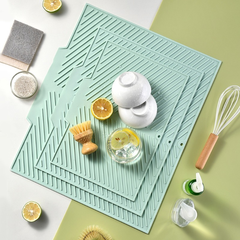 1 stks Siliconen Droogmat voor Keuken Potten & Gerechten - Hittebestendige Antislip Schotel Placemat Siliconen Keuken Organizer