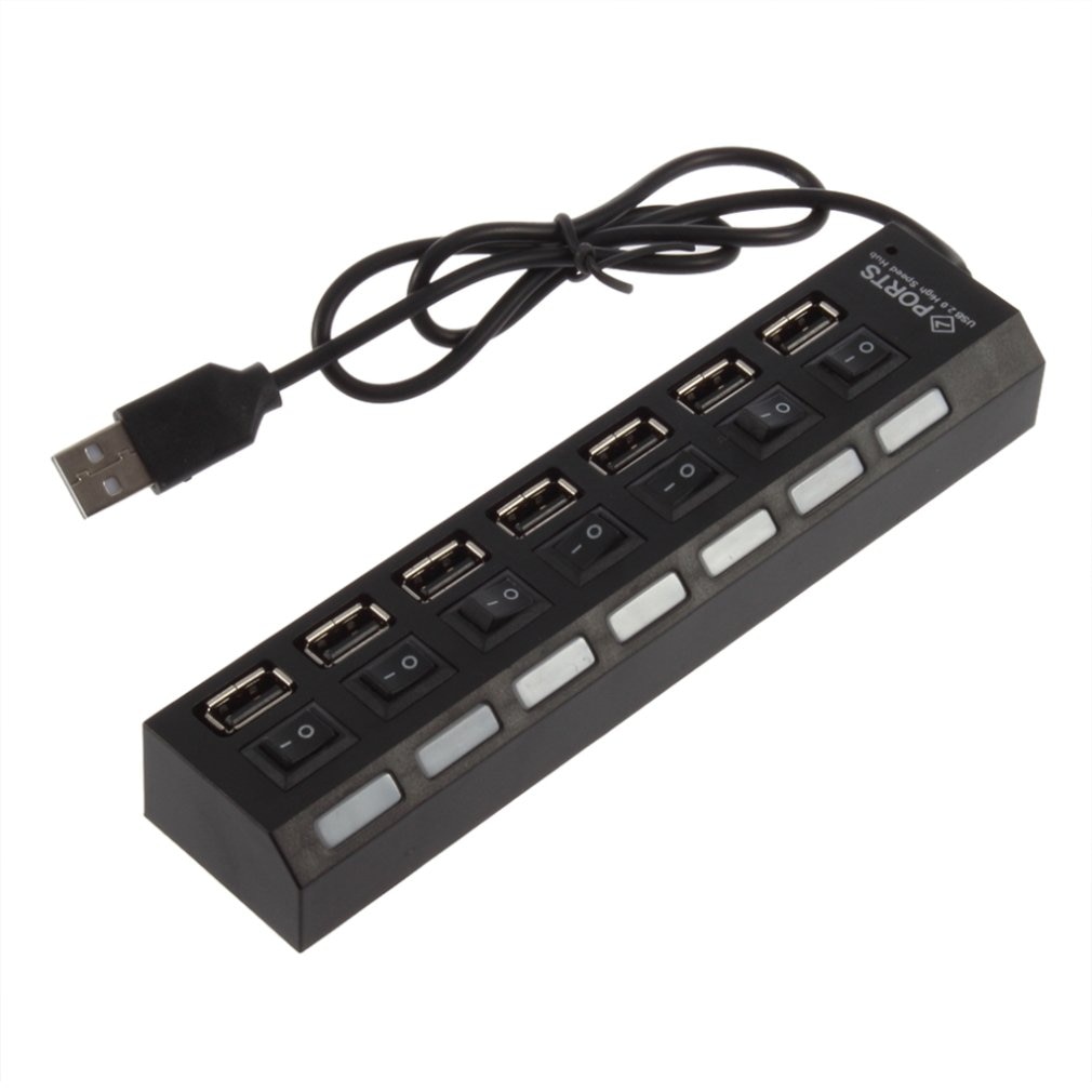 4 Poorten/7 Poorten Led Usb 2.0 Adapter Hub Aan/Uit Schakelaar Voor Pc Laptop Schakelaars Adapter kabel Splitter Voor Pc Laptop