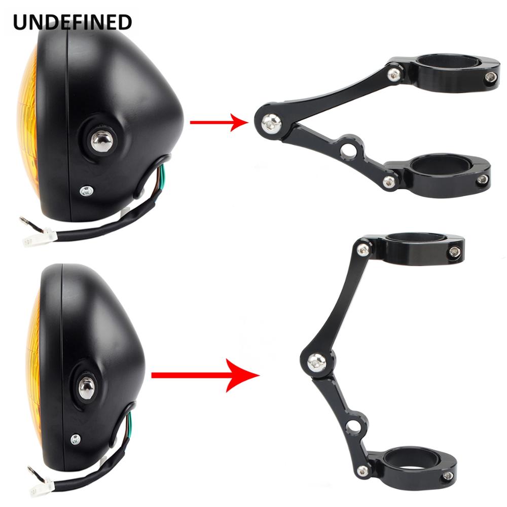 Motorcykel forlygte beslag montering klemme 35mm-37mm gaffel rør holder til harley dyna chopper bobber cafe racer universal sort