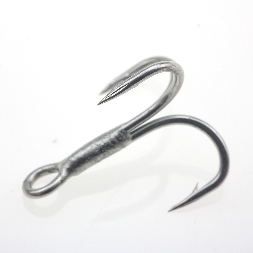Rompin 10pcs 3X Super Strong Treble Hooks Sharp Hooks Fishing Tackle Fishhook Terminal Tackle Big Game Cutting Point sliver