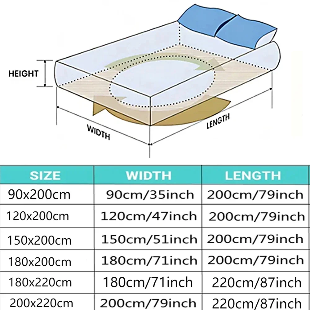 Vanntett madrassbeskytter sengetøy vattert overmadrass med elastisk bånd mykt beskyttende sengeteppe bettlaken 200 x 220