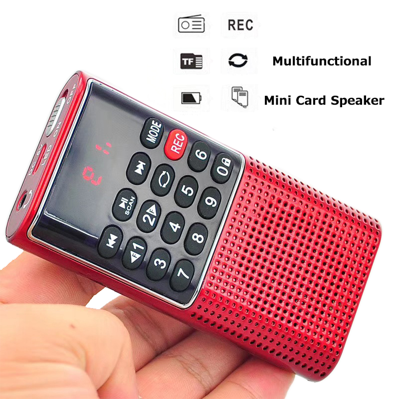 Draagbare Radio Mini Fm Radio Pocket Speaker Met Usb MP3 Recorder Ondersteuning Tf Card Aux Mappen Spelen Met Lock Functie