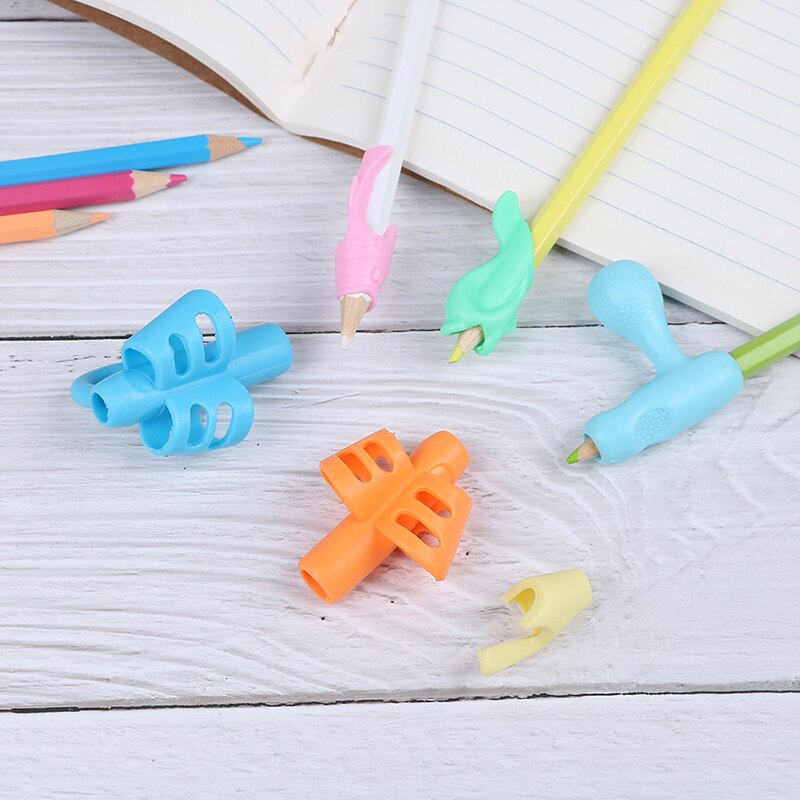 Lápiz de dibujo con forma de pez delfín de silicona, 3 uds., creatividad para niños, estudiantes, lápiz para escribir, protege los dedos, Juguetes