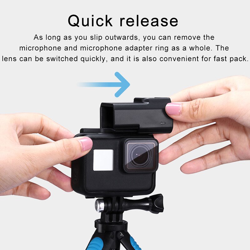 GP-3 Gopro Microfoon Beugel Voor Case Quick Release Adapter Voor Gopro 7/6/5 Gopro Accessoires