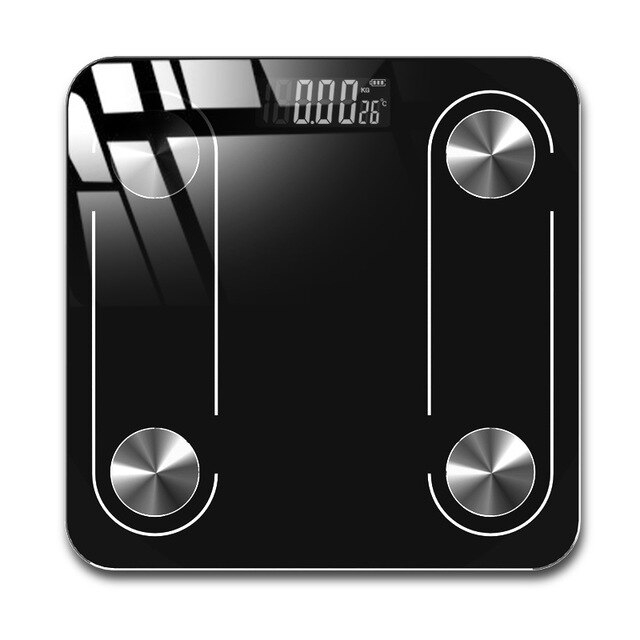 Digital Weight Scale Bathroom Body Fat Scale USB Rechargeable Bluetooth Scale BMI Monitor Analyzer Body Composition Measuremen: Black