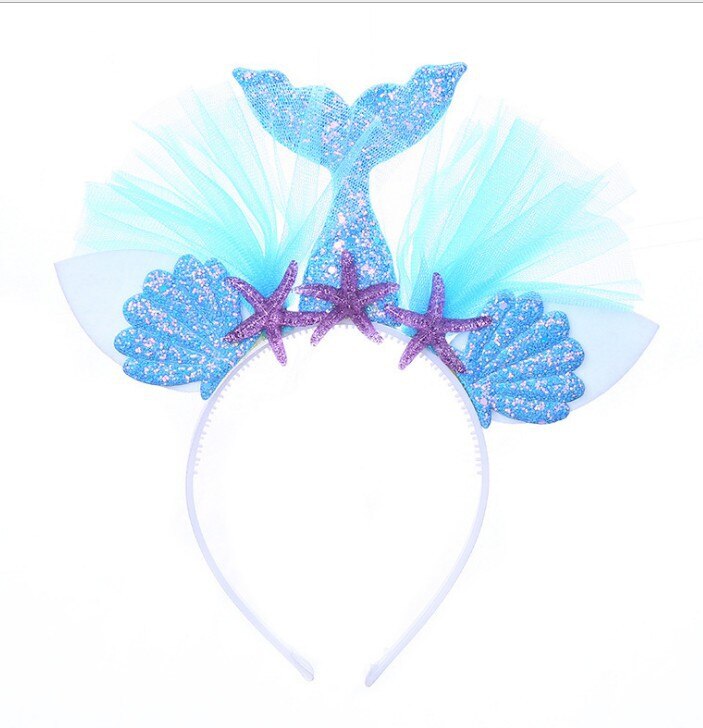 Mermaid Theme Birthday Party Decoration Mermaid Party Disposable Tableware Set Cake Topper Baby Shower Girl 1st Birthday Party: 1pc Hair accessories