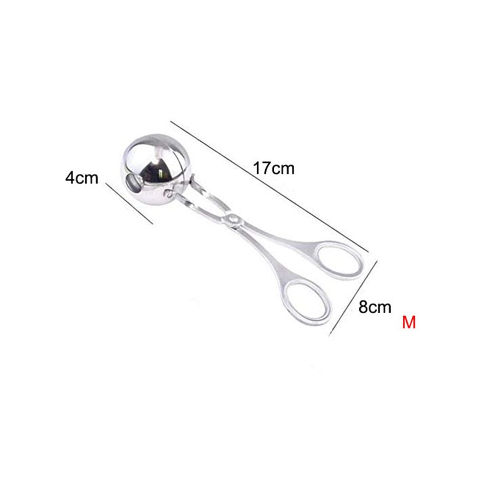 Pinzas para hacer carne de acero inoxidable 304, utensilio para hacer pasteles, melones, galletas, pasteles, bolas de arroz, albóndigas de frutas: M