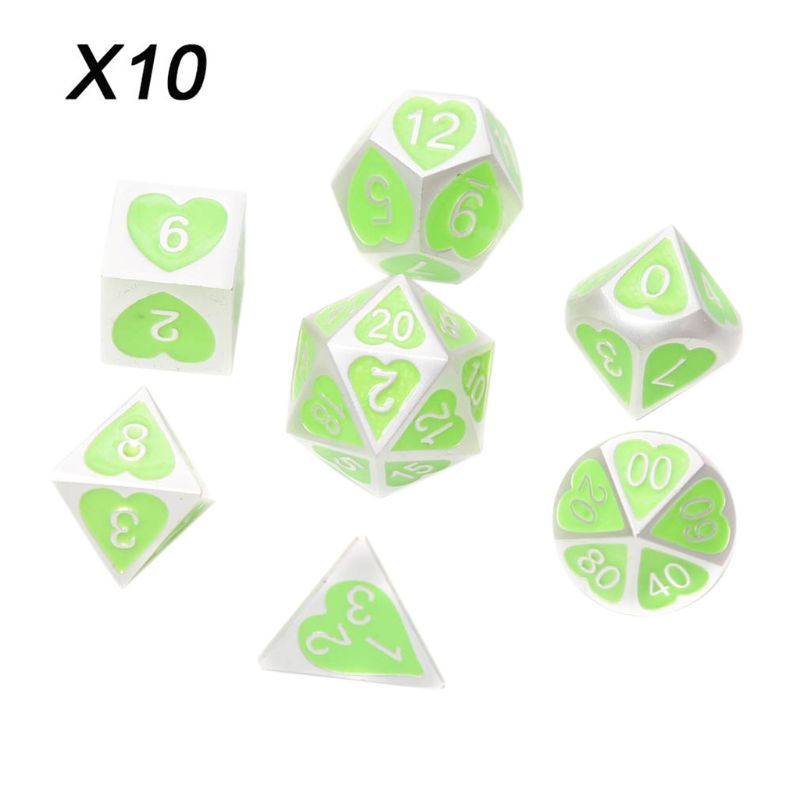 Metal Dice Set Dnd Board Game 7 Pcs Polyhedrale Dobbelstenen Voor Rpg Rol Playing Game Y98F: Type 10