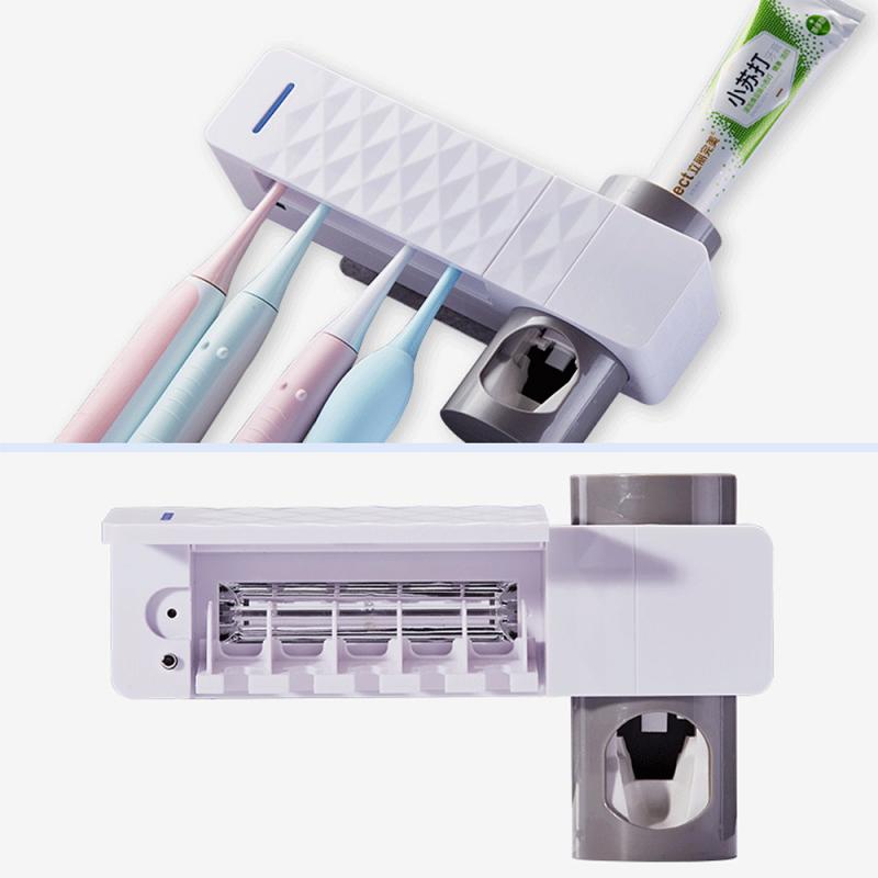 Antibacteriële 2 In 1 UV UV Tandenborstel Automatische Tandpasta Dispenser Sterilisator Tandenborstelhouder Schoner Huishouden Badkamer