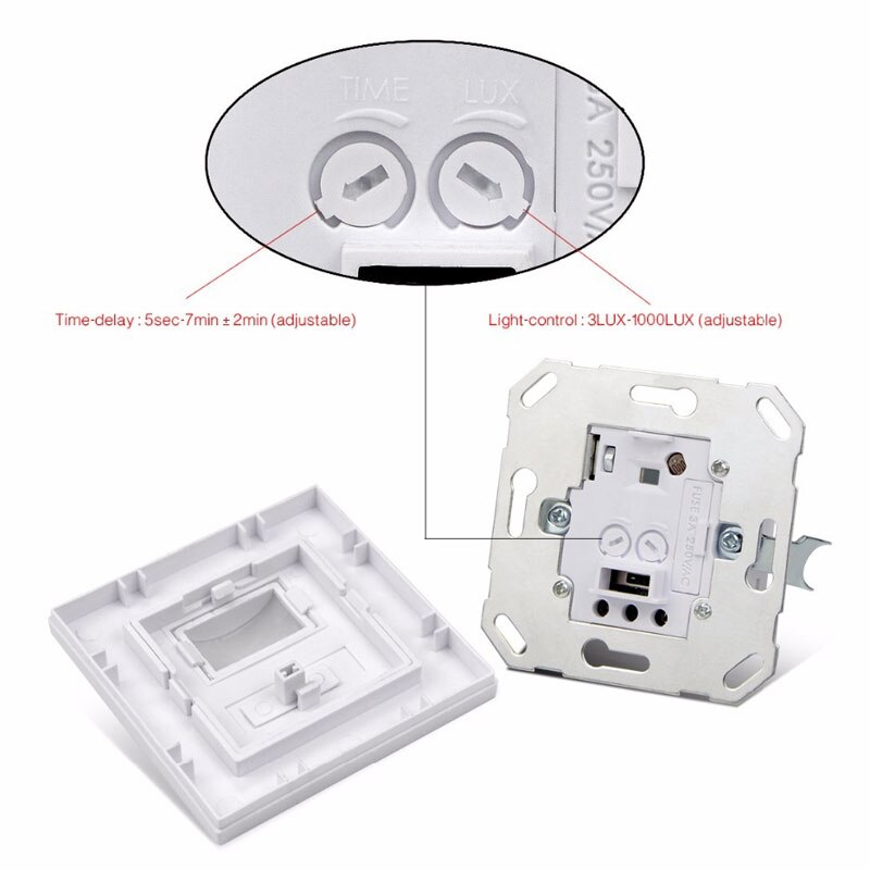 Human Body Infrared Induction Switch 220-240V/AC Home Lighting Switch Auto On / Off Pyrolysis Sensor Wall Embedded Panel Sensor