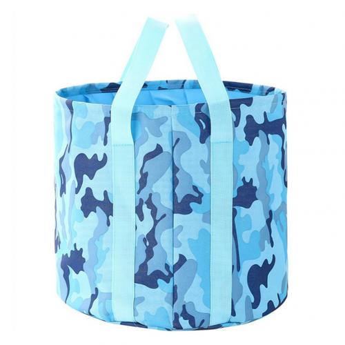 Foldable Foot Tub Portable Bath Bag Wash Basin Water Bucket Large Capacity Bath Feet Spa Massage Washing Tub For Outdoor Travel: Camouflage Blue