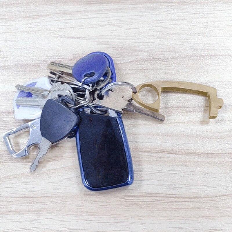 Contactless Safety Door Opener Safety Protection Brass Key Door Opener Hand Brass No-Touching Door Opener J99Store