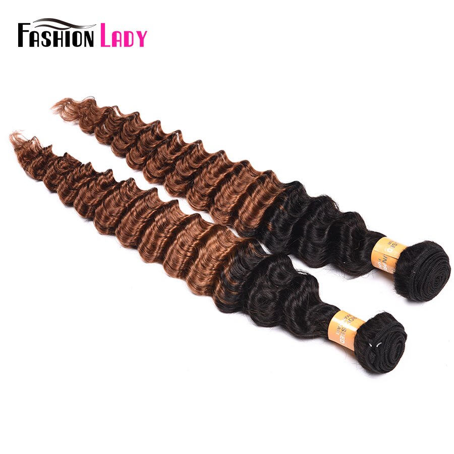 Lady Tissage En Lot P Ruvien Non Remy Deep Wave Cheveux Naturels Brun