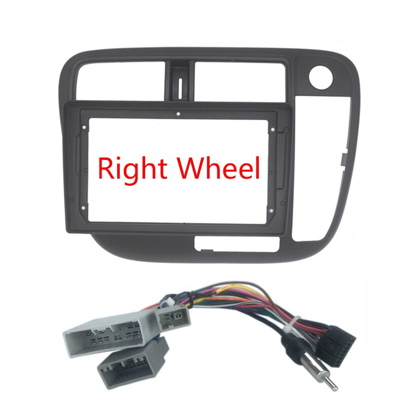 9" Car Radio Dash Panel Fascia For Honda Civic 1996 1997 1998 1999 2000 2001 Manual AC Stereo Mounting Bezel Faceplate Frame Kit: Right Wheel cad cabl