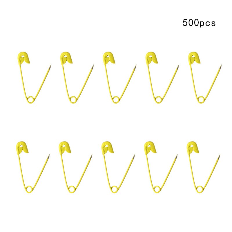 Miusie 500 Stuks Veiligheidsspelden Diy Naaien Gereedschap Accessoire Rvs Naalden Grote Veiligheid Pin Kleine Broche Kleding Accessoires: 500pcs Yellow