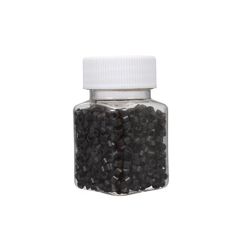 Microanillos de silicona para extensiones de cabello pluma, cuentas de conexión de silicona, herramientas, 5 colores opcionales, 500 Uds.: 02