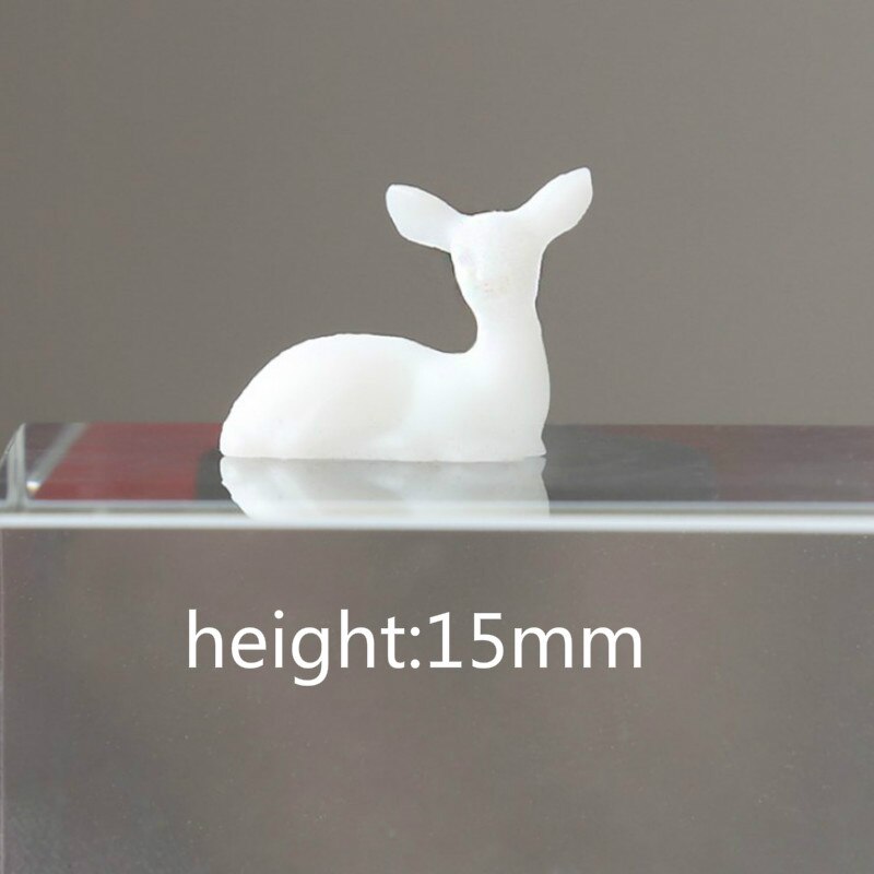 3D Deer Resin Inclusion Miniature Animal Embellishment Resin Jewelry DIY Resin Terrarium Fairy Garden Making Resin Art Supplies: 03-C