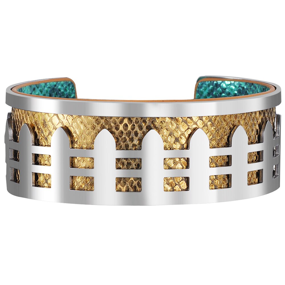 Brazalete de botón magnético intercambiable para mujer, pulsera de cuero de PU, pulseras de joyería india de Georgettes, brazaletes de amor para mujer: 2.5CM-D