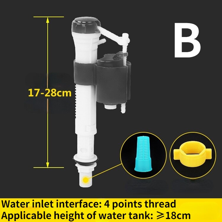 Toilet tank fitting toilet inlet valve drain valve toilet button replacement: B