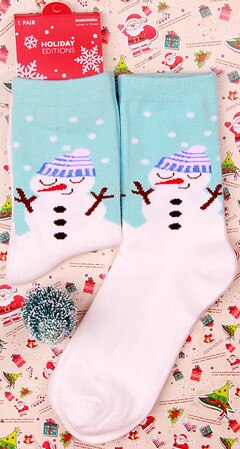 2020 novos Chegada das Mulheres Meias Curtas Bonito Elk e Papai Noel Socks Meias de Algodão Crew Socks Para As Mulheres Natal meias: 002