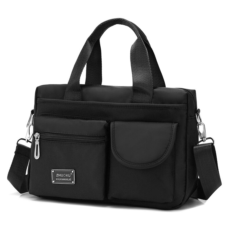 Handtassen met handgreep, reistassen, schoudertassen, damestassen, casual tassen, nylon tassen, vrouwelijke tassen, messenger bags: Zwart