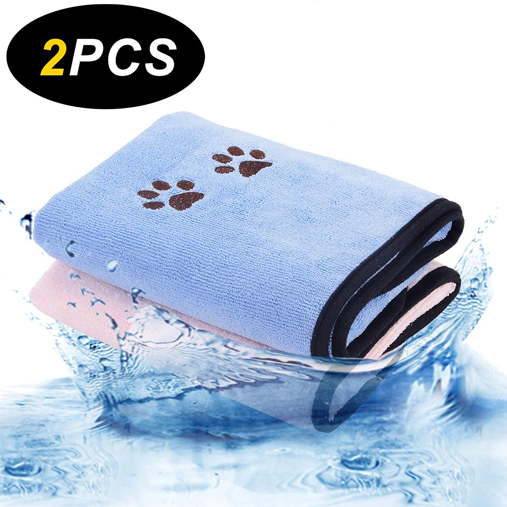 2 stk kæledyrshåndklæder multifunktions kæledyr blødt hurtigttørrende superabsorberende håndklæder mikrofiber badeværelseshåndklæder kæledyrsartikler