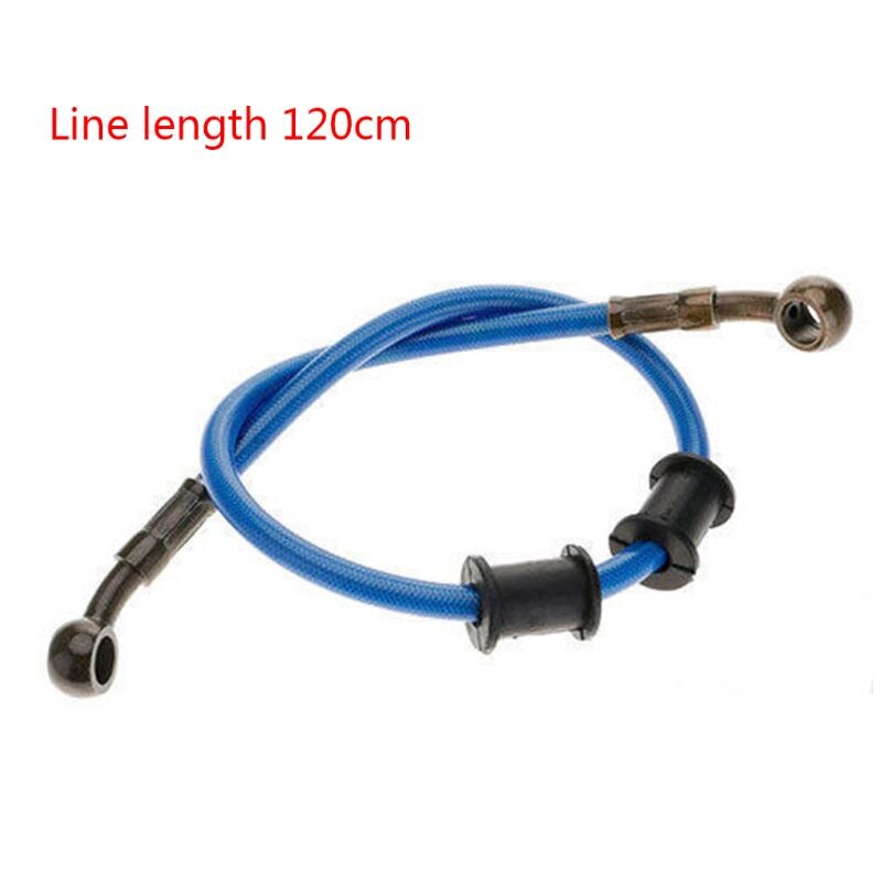 50cm-120cm Motorcycle brake Hose Braided Steel Brake Clutch Oil Hose Line: Blue-4