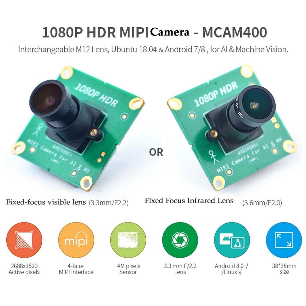 1080P HDR MIPI Camera - MCAM400 Support NanoPC-T4 NanoPi-M4/NEO4 IR Filter/o IR Filter
