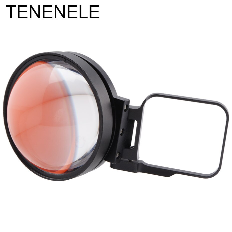 TENENELE Action Camera Filters Set 24X Macro Lens+Diving Red Filter+Adapter Ring on Waterproof Housing For GoPro Hero 5/6/7