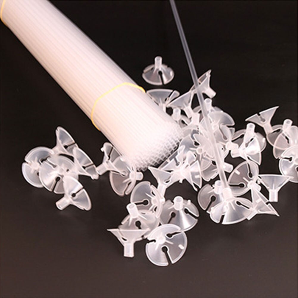 100 Set Sticks Column Stand DIY Wedding Transparent Easy Apply Acrylic Balloon Holder Party Decorative Fixing Kids Birthday