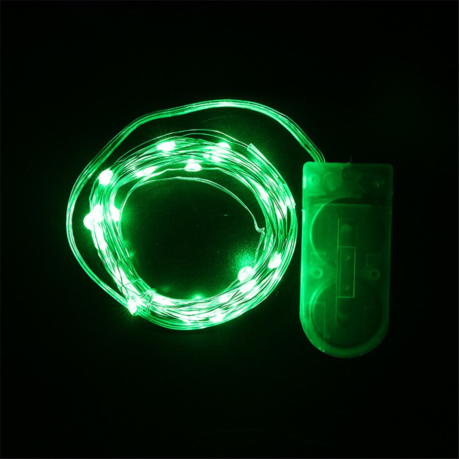 String led 7 färg serie mini dekor lampor valentine dekoration rgb girlander ljus fest sovrum bröllop: Grön