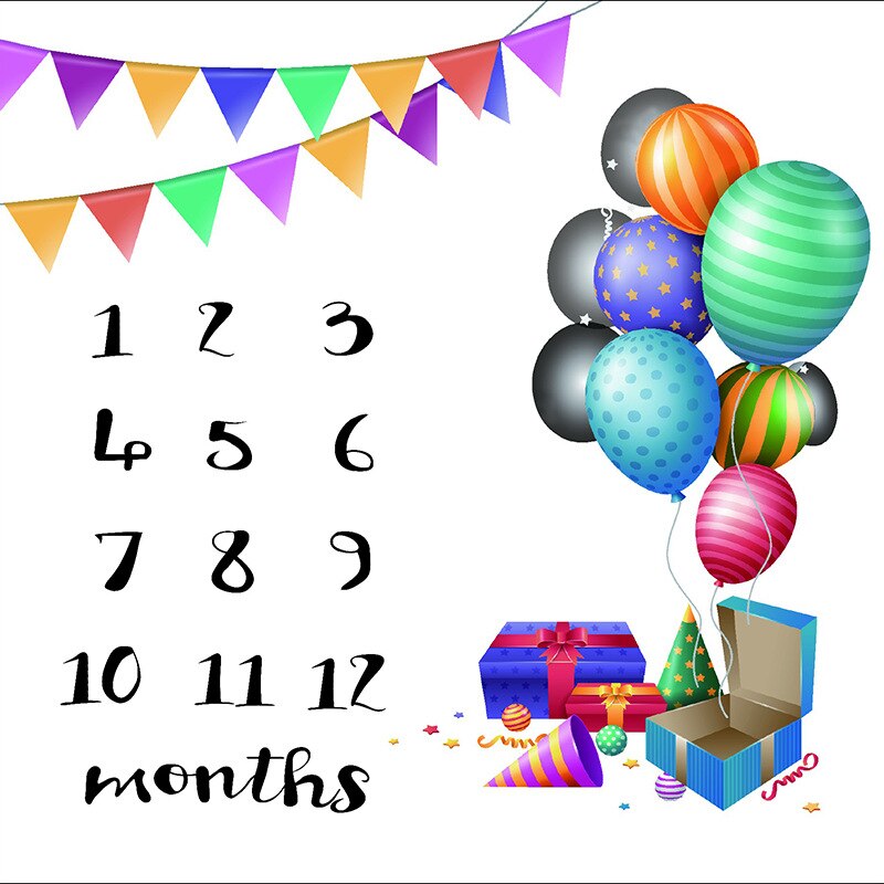 Baby Milestone Foto Props Achtergrond Dekens Dier Patroon Baby Speelmatten Achtergrond Doek Kalender Foto Accessoires Nordic: EF-95