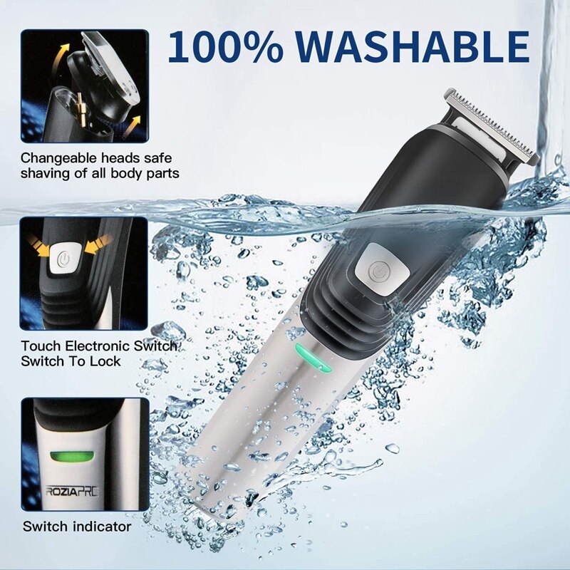 6 in 1 Hair Clippers Kit Men Beard Trimmer Barber Grooming Cordless