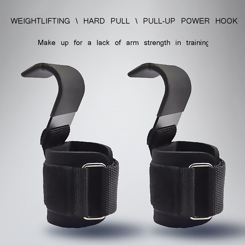 Ganchos de agarre para levantamiento de pesas gancho de elevación Barra de mano correa de muñeca Fitness Heavy Duty Pull-ups Power Lifting Grips acolchado gancho de entrenamiento
