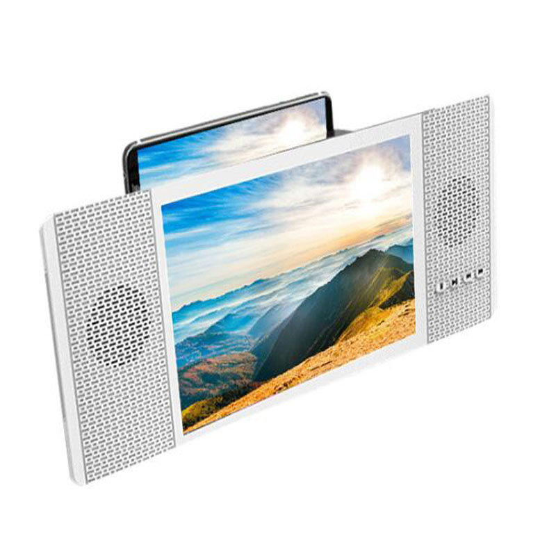 Bluetooth Audio 3D Magnifier USB Direct Charge UV Protection 3D Mobile Phone Screen Magnifier Smart Compatible Mobile Magnifier: White