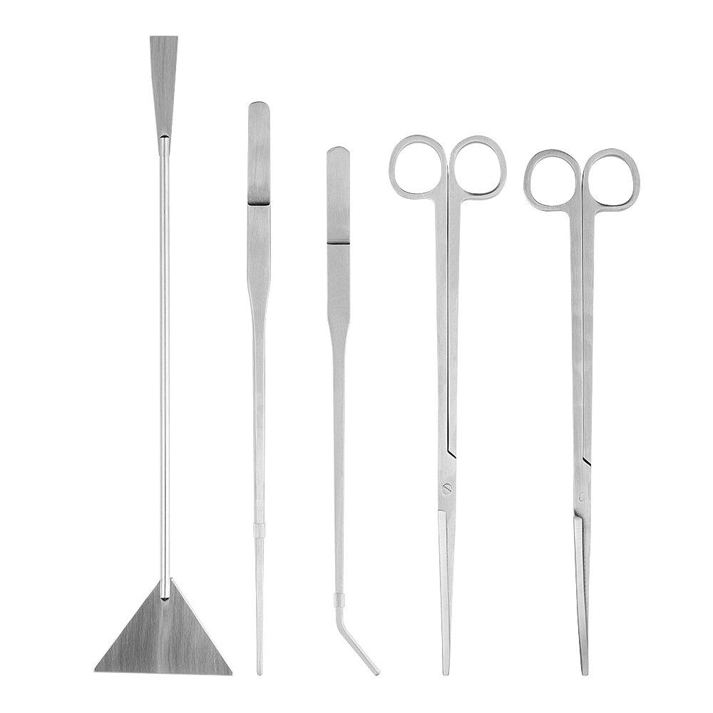 Aquarium Cleaning Tools Landscaping Tool Kits For Fish Tank Water Plants Stainless Steel Aquatic Plants Scissors Tweezers Set: Default Title