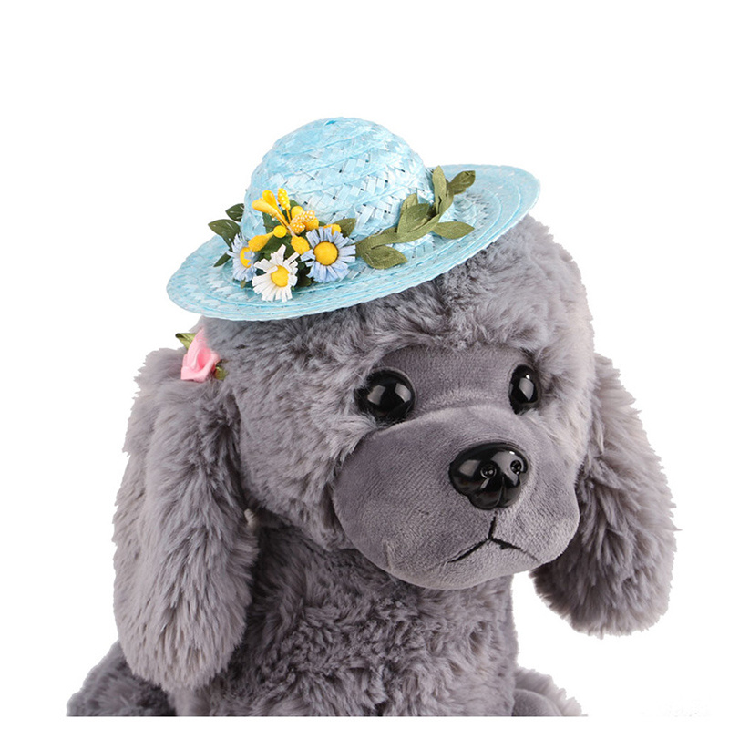 Hond Hoed Cap Zomer Bloemen Mode Hoed Voor Honden Casual Stro Cap Voor Kleine Honden Katten Hoed Chihuahua Yorkshire teddy 4 Kleuren