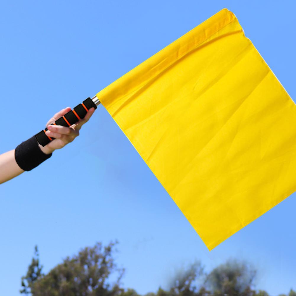 1Pc Scheidsrechter Vlag Track Field Concurrentie Signaal Vlag Voetbal Scheidsrechter Vlag Commando Vlag Indicator Vlag Staal Scheidsrechter Apparatuur