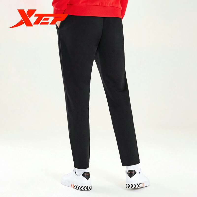 Xtep Mannen Sport Broek Winter Plus Fluwelen Comfortabel Ademend Losse Gebreide Broek Casual Mannen Broek Eenvoudige 881329639236