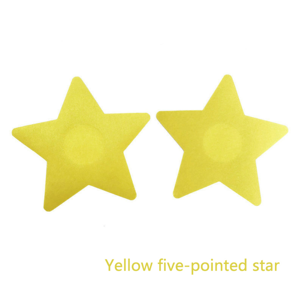 1 par de pegatinas de pasta para el pecho para mujer, cubierta de pezón de estrella, autoadhesiva, Protector de pecho Sexy, pegatinas para pezones, accesorio íntimo: Verde militar