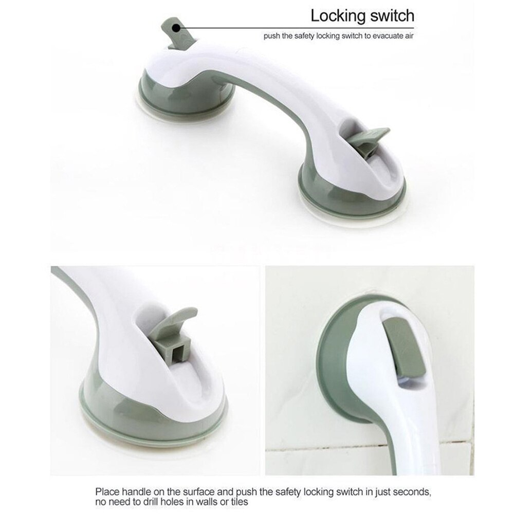 1 stk 12 & #39 ;& #39 ; tomme badeværelsesgrebshåndtag brusebadekar sugekopper gribehåndtag håndtag støtte sikkerhed stærk mount støtte håndtag
