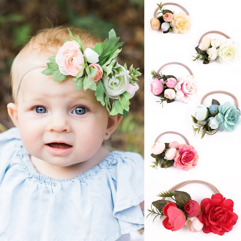 Flor faixa de cabelo para crianças bebê meninas