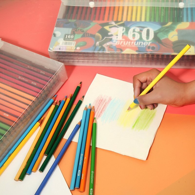Brutfuner 48-160 Farben Öl Farbe Bleistifte einstellen Skizze Bleistift Keine Giftig Holz Weiche Helle Farbe Bleistift Künstler farbe Schule Liefert
