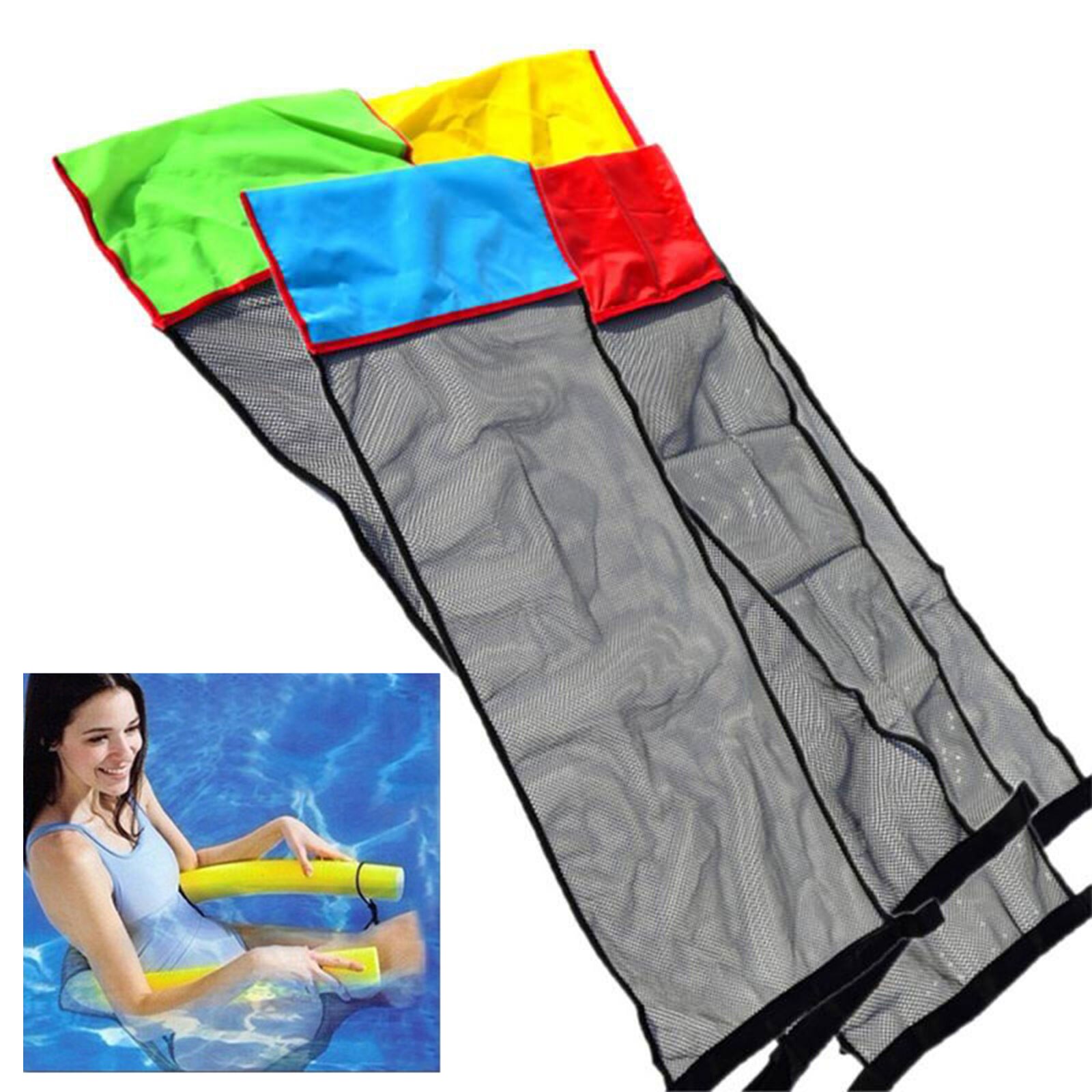 Summer Floating Water Hammock Lounge Bed Pool Float Mat Recliner Chair Swimming Pool Accessories Pool Noodle Chair Water Sports