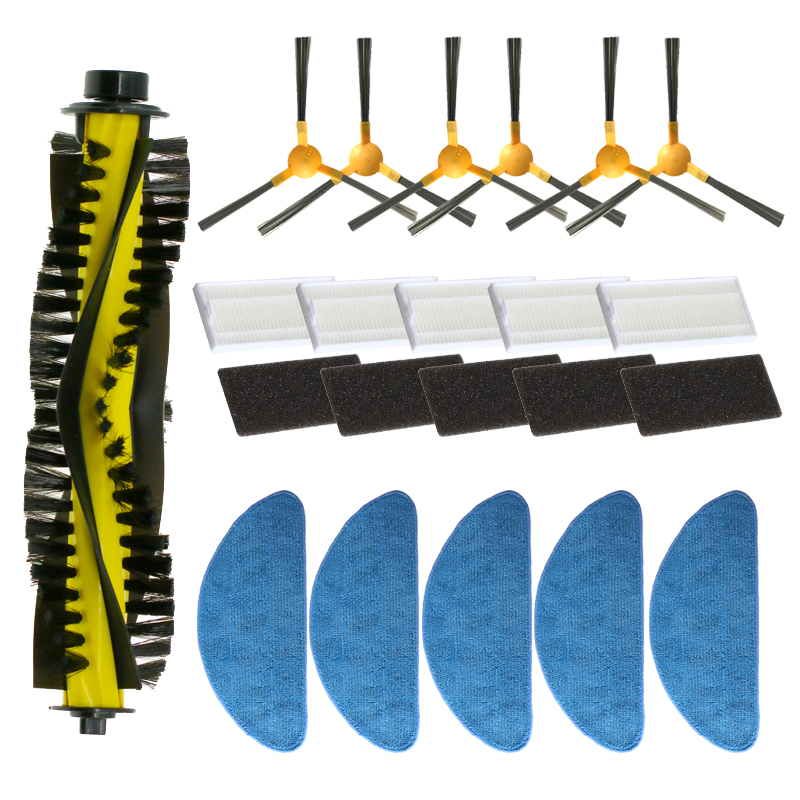 Huvud sidoborste hepa filter mopp trasa för ikhos create netbot  s15 neatsvor  x500 x600 tesvor  x500 pro robot dammsugare delar