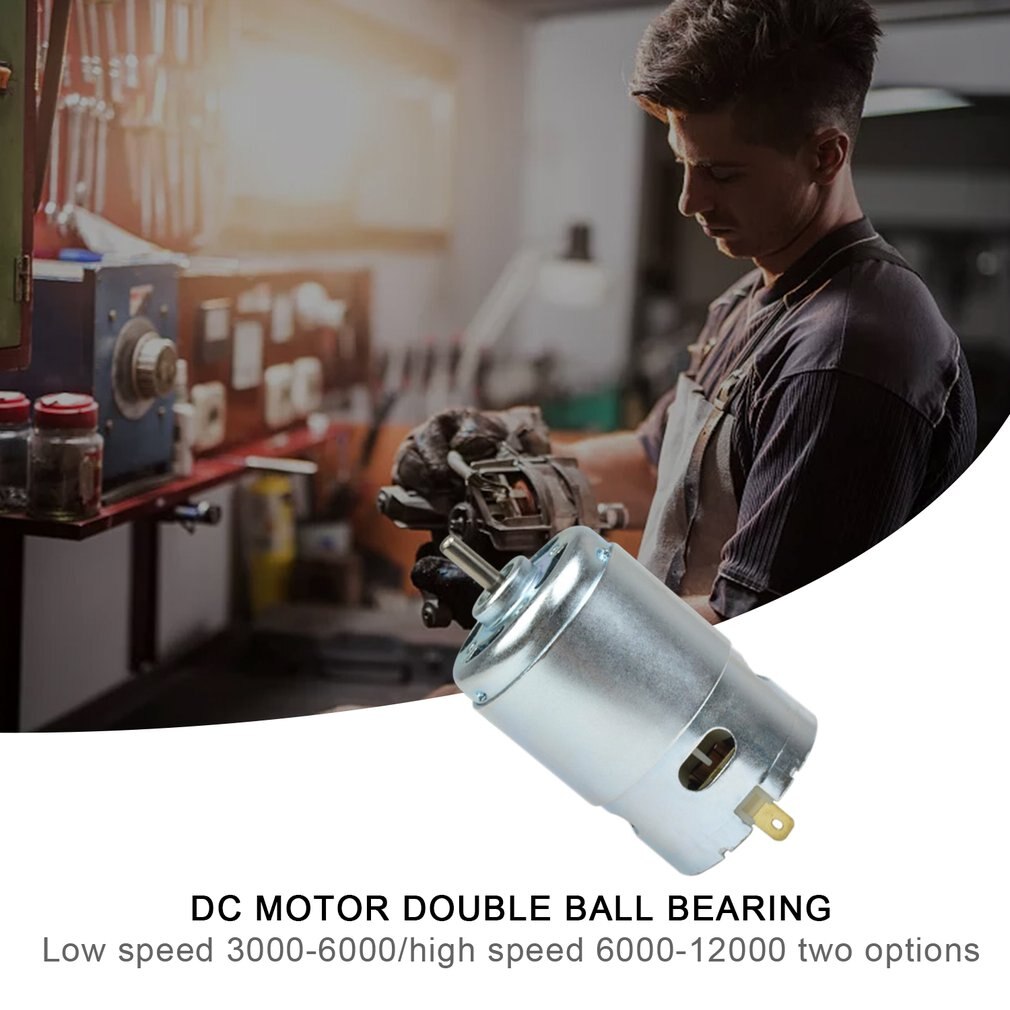 795 DC Motor Double Ball Bearing Ball Bearing Gear Motor Brush DC Motor Lawn Mower Electric Motor Low Noise