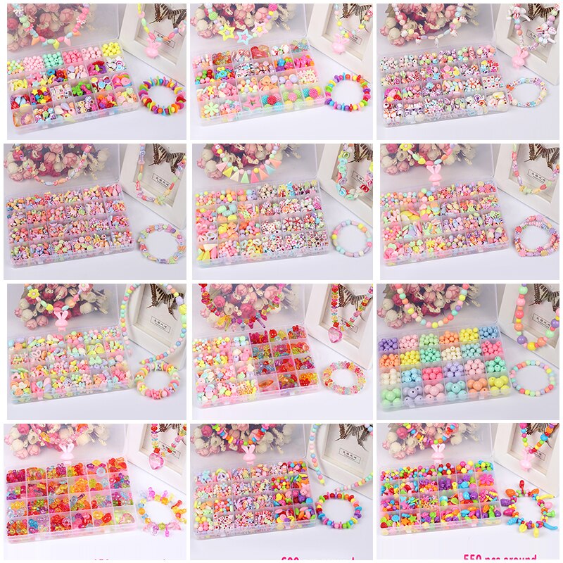 13 arten DIY Handgemachte Perlen Spielzeug mit Zubehör einstellen Mädchen Weben Armbinde Schmuck, Der Spielzeug Pädagogisches Spielzeug für freundlicher