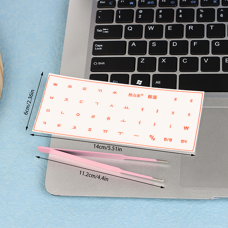 [Korean Language] Tear-Off Film Keyboard Sticker Desktop Laptop Key Sticker Single Film Universal Transparent Engraving Sticker: Blue