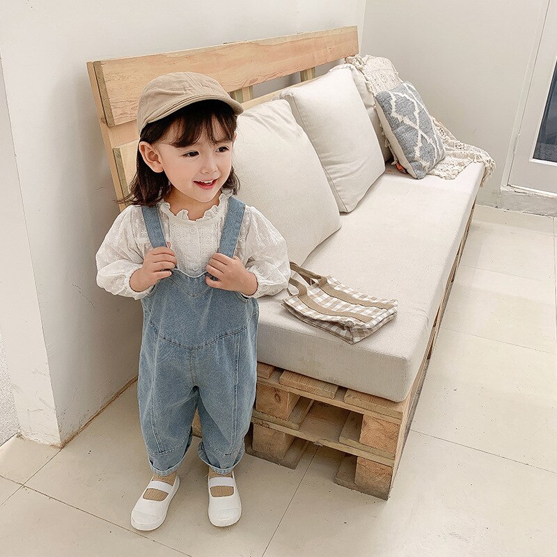 Garçons mignons filles salopette en Denim en vrac enfants pantalons en Denim décontractés pantalons enfants salopette en Denim